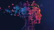 © Pavithiran - Human head profile and jigsaw puzzle, cognitive psychology or psychotherapy concept, mental health, brain problem, personality disorder, vector line design, Created using generative AI tools