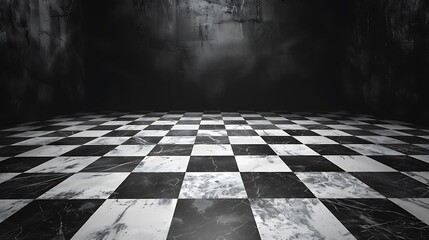 black and white checker floor grunge room checker floor empty space
