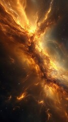 Wall Mural - Abstract painting of Star field background . Glow swirls night sky.