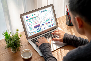 Business data dashboard provide modish business intelligence analytic for marketing strategy planning