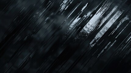 dark abstract digital glitch art background of vertical streaks smudges in shades of black grey white textured effect