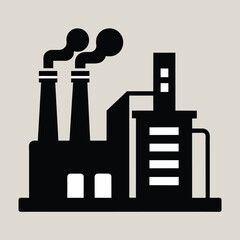 Gas power plant chemical industrial production factory minimalist icon vector flat design