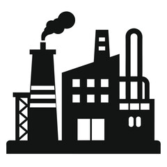 Gas power plant chemical industrial production factory minimalist icon vector flat design