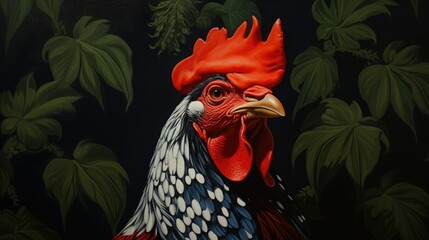 Canvas Print - A red rooster 