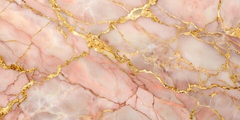 Wall Mural - Soft pink marble texture with gold streaks