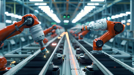 Wall Mural - the robotic assembly line