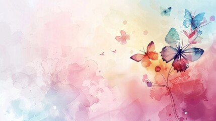 Wall Mural - Abstract background template with butterfly for presentation, poster, wallpaper design.