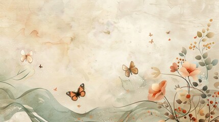 Wall Mural - Abstract background template with butterfly for presentation, poster, wallpaper design.