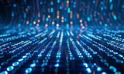 Illustration of a digital network on a blue background