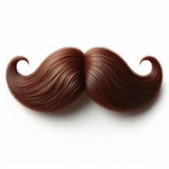 Brown moustache isolated on a white background