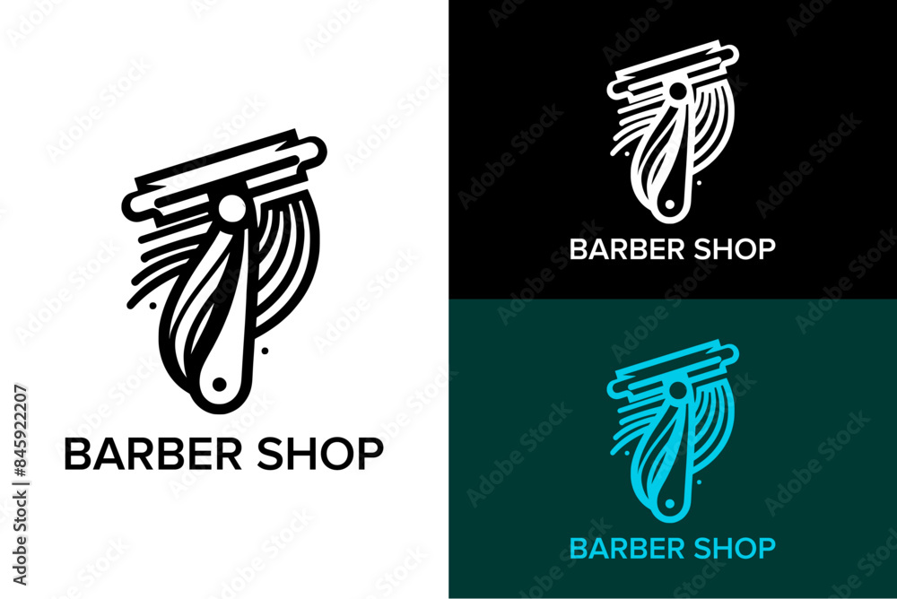 razorblade hairs vector barber shop logo beauty salon parlor haircut ...