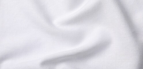 Sticker - Texture of white fabric as background, top view