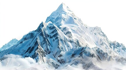 Sticker - A snowy mountain peak surrounded by thick clouds