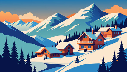 Wall Mural - winter landscape in the mountains