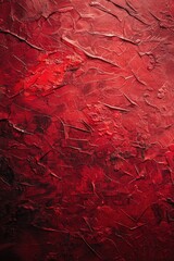 Sticker - A detailed view of a painting featuring bright red paint, great for art or design projects