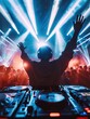 © MK - A dj mixing in front of a crowd of people, great for events or party scenes