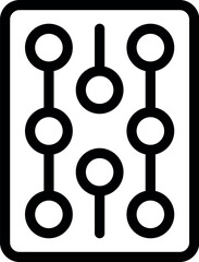 Canvas Print - Line art icon of an audio mixer console, representing sound recording and production