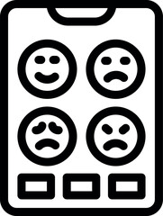 Poster - Smartphone showing feedback emojis expressing different emotions for customer satisfaction survey