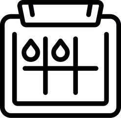 Poster - Line art icon of a menstrual calendar, tracking period days for female health