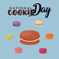 Wall Mural - National cookie day vector illustration for social media poster and banner