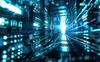 © Mark - High-tech server room with futuristic digital data stream, perfect as a banner background for datacenter themes. Banner, background.