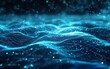 © Mark - Glowing blue network of particles and lines in digital landscape, showcasing network technology and cyber security concepts.