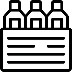 Sticker - Simple black and white icon of a six pack of glass bottles, perfect for use in any project