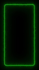 Wall Mural - vertical animated frame, with subtle smoke and glow effect around the edges, in green color. seamles