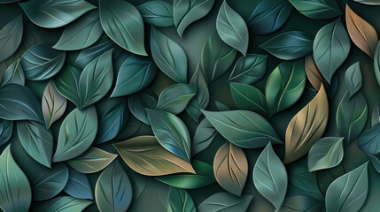 Wall Mural - modern minimalist green leaf patterns for eco-friendly design backgrounds