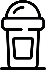 Sticker - Minimalist line drawing of a disposable coffee cup, ideal for representing coffee breaks, takeout beverages, or cafe culture