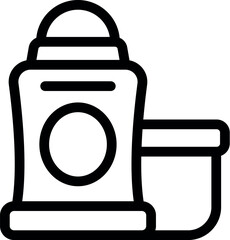Sticker - Simple line icon of a solid deodorant stick with its cap off, ready for use