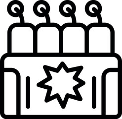 Sticker - This icon represents a set of fireworks, often used for celebrations and special events
