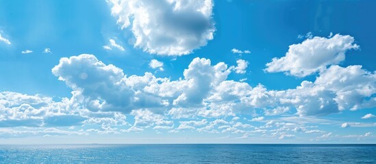 Wall Mural - Blue sea and sky with copy space.