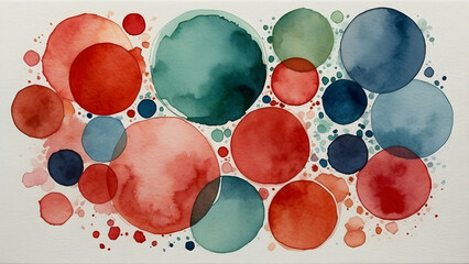 Cluster of colorful watercolor circles