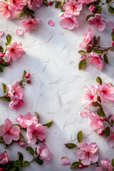 Canvas Print - Aerial view of blooming flowers Generative AI