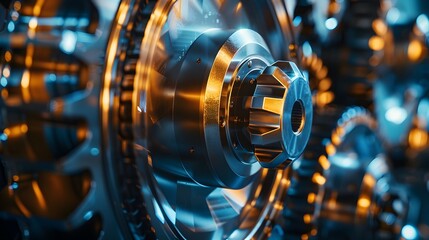 Closeup shot of a spinning flywheel showcasing rotational momentum and energy storage. Concept Rotational Dynamics, Mechanical Engineering, Energy Transfer, Flywheel Applications 