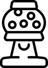 Poster - Line art icon of a smiling gumball dispenser holding gumballs