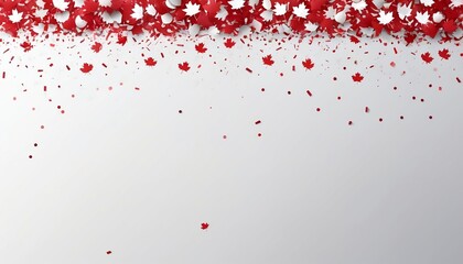 Wall Mural - Canada day banner or header background. 1st of July national holiday design. Red and white confetti. Simple vector illustration created with generative ai.