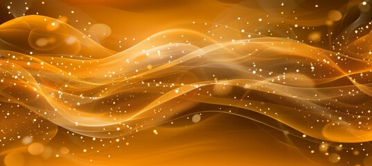 Wall Mural - Abstract orange light burst on dark background with peach and golden sparkles, magical rays