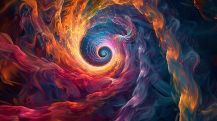 Wall Mural - waves of psychedelic colors engulf the screen in a hypnotic trance.