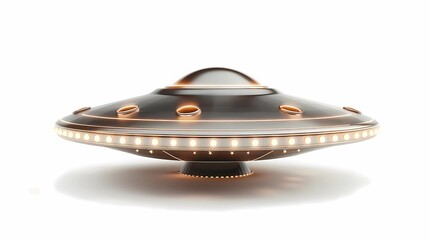 Wall Mural - fantasy UFO isolated at white background
