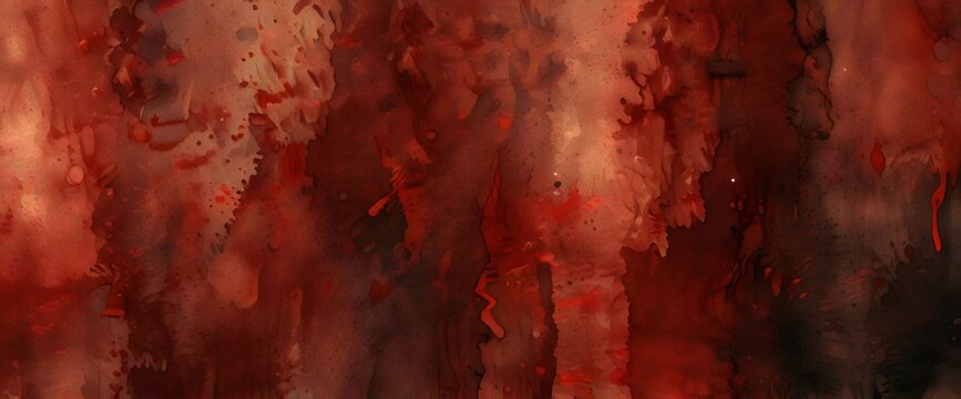 Abstract Deep Red Watercolor Texture with Organic Patterns and Rich Color Gradients for Artistic Backgrounds