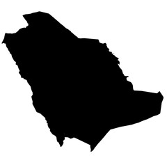 Wall Mural - saudi arabia map silhouette on transparent background