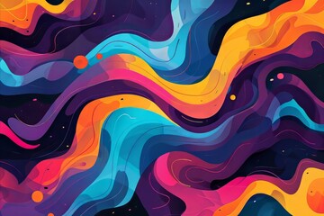 Poster - Abstract Colorful Waves