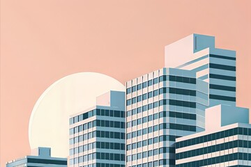 Sticker - Minimalist Illustration City Buildings