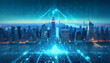 © GUS - city buildings cybersecurity hud hologram and lock circuit privacy 4