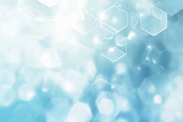 Wall Mural - abstract light blue background with hexagons and shapes, technology or science concept. abstract fut