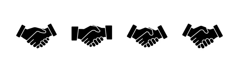 Handshake icon set. business handshake. contact agreement