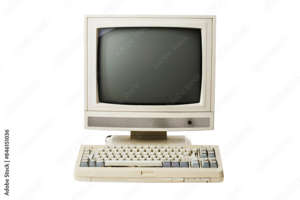 Old Vintage Beige Computer Stock Photo | Adobe Stock