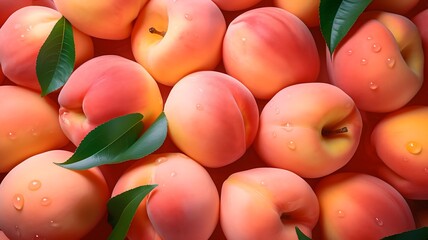 Wall Mural - Fresh ripe Peachs as background